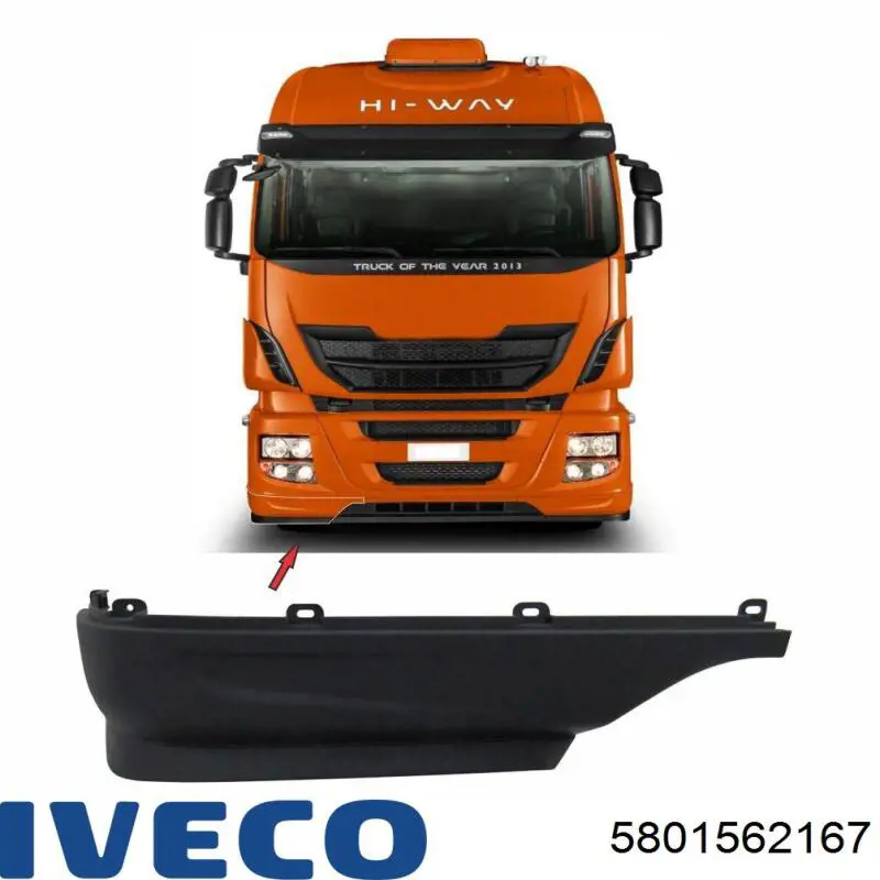 Spoiler derecho del parachoques delantero Iveco 5801562167 precio, desde 20,10 EUR