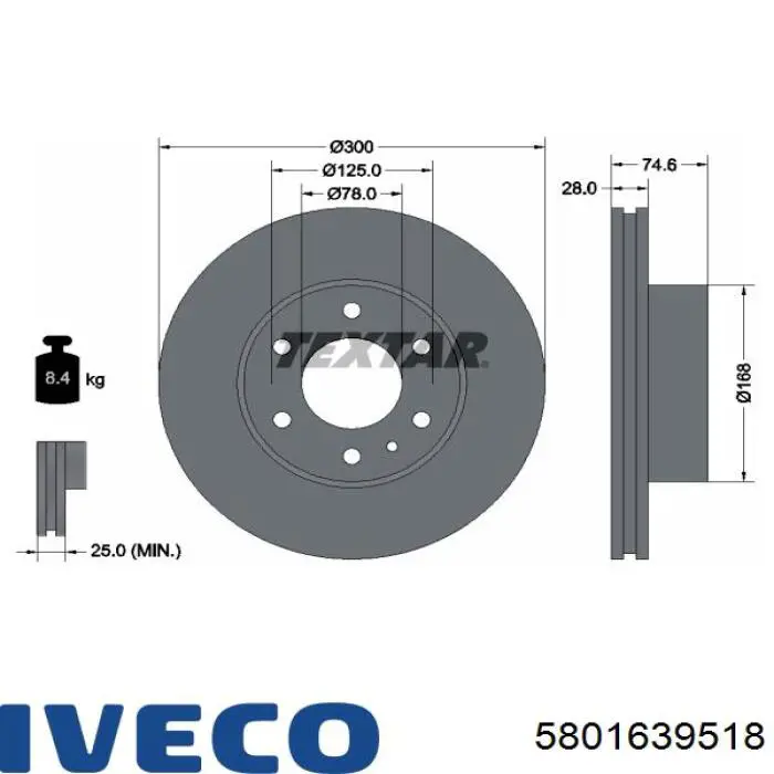 Disco de freno 5801639518 Iveco