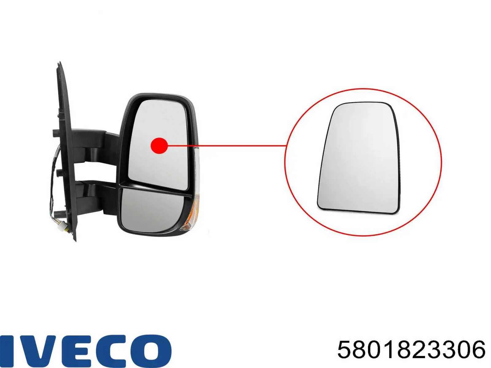 Cristal de espejo retrovisor derecho 6432250 Alkar