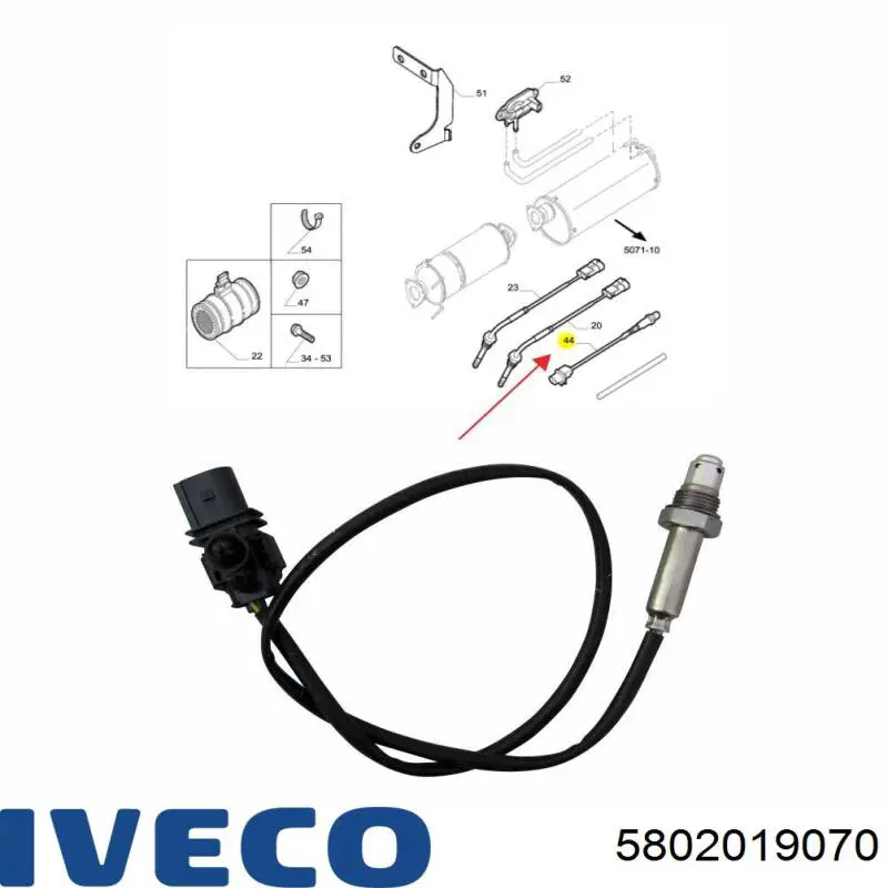 Sensor de oxígeno previo al catalizador 5802019070 Iveco