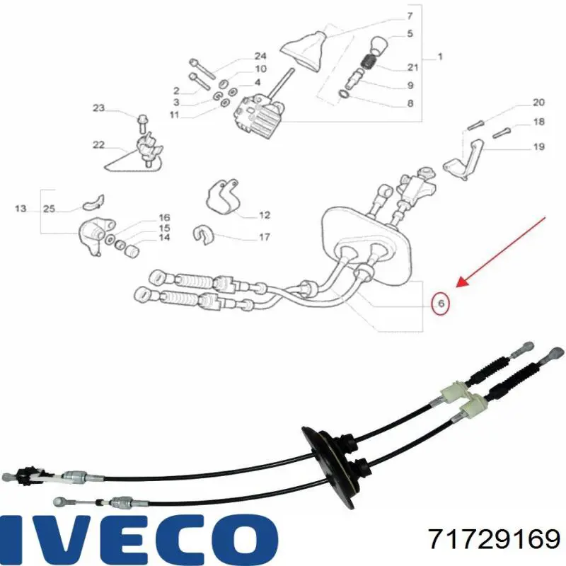 71729169 Iveco cables de accionamiento, caja de cambios