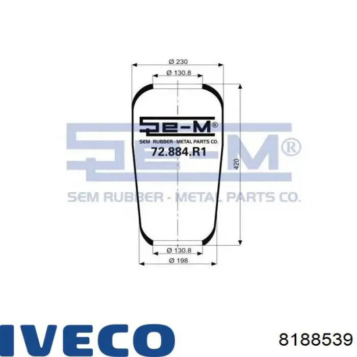 8188539 Iveco Bolsa neumática del eje