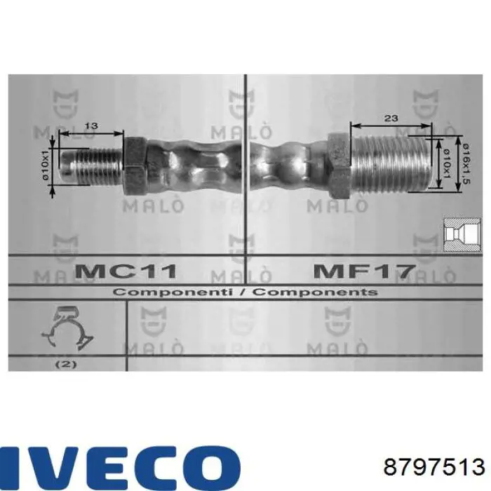 8797513 Iveco latiguillo de freno delantero