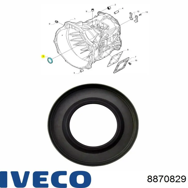 Retén del eje primario de la transmisión 8870829 Iveco