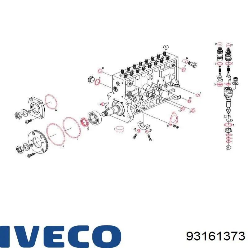 93161373 Iveco kit de reparación, bomba de alta presión