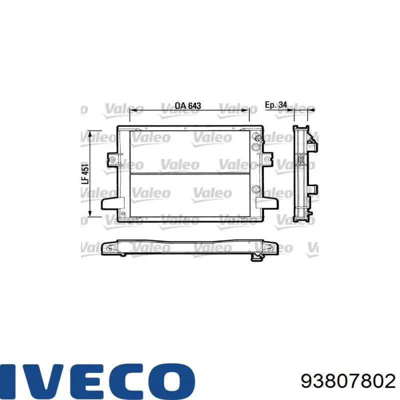 Radiador de água Fiat/Alfa/Lancia 93807445