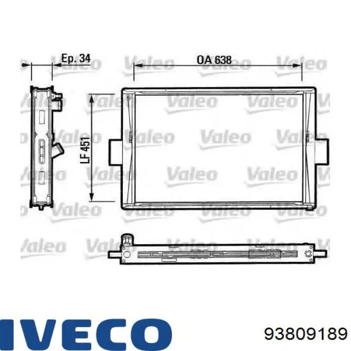 93809189 Iveco radiador