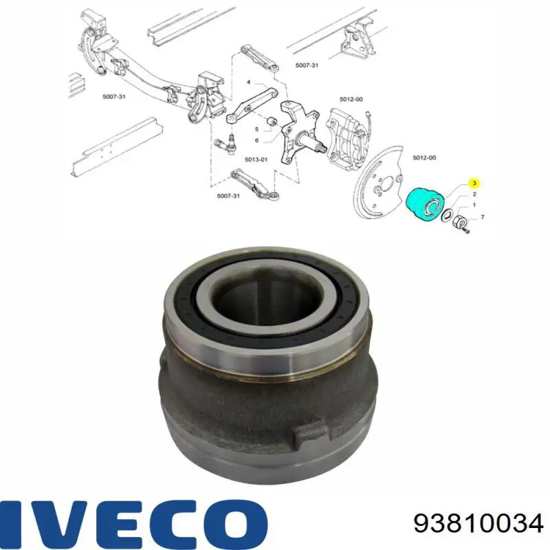 93810034 Iveco Rodamientos de rueda delantero