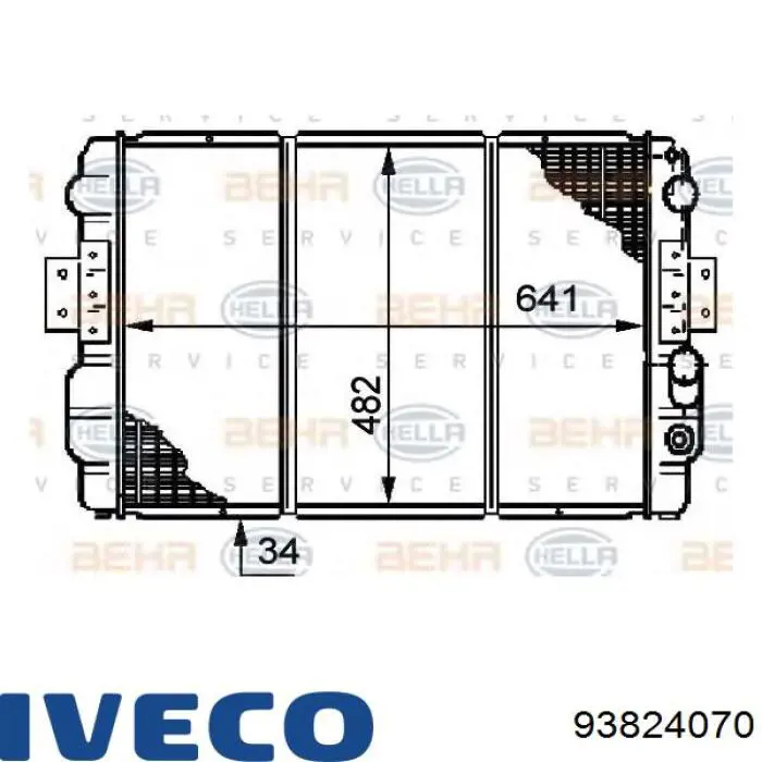 93824070 Iveco radiador refrigeración del motor