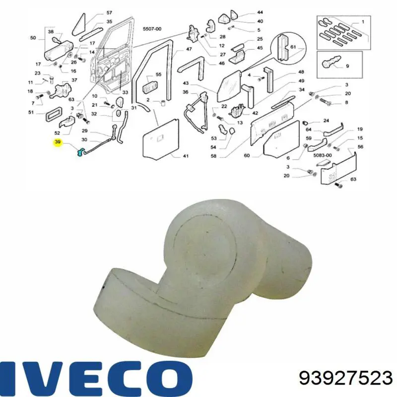 Muelle de las zapatas de freno traseras de tambor Iveco 93927523 precio, desde 2,47 EUR