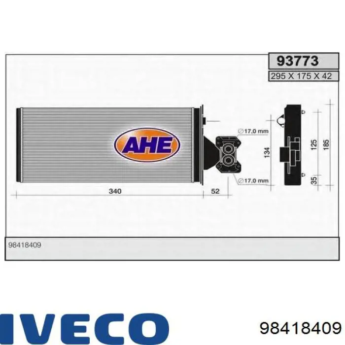 98418409 Iveco radiador de calefacción