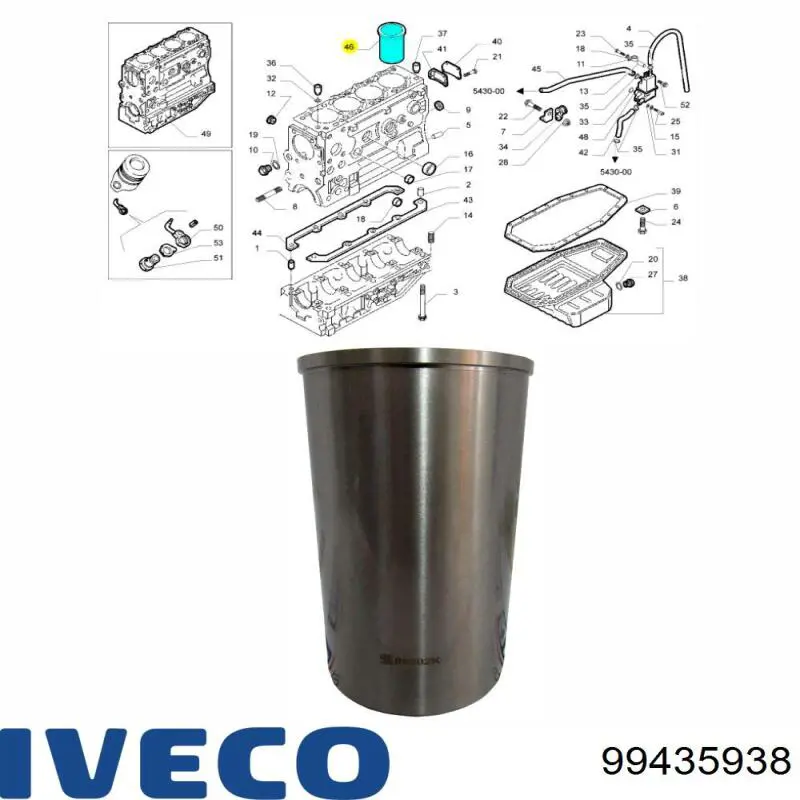 Comprar 99435938 Iveco Camisa del cilindro