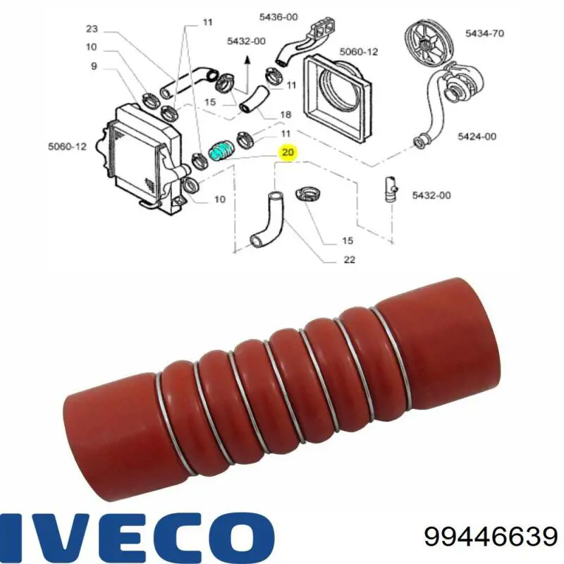 99446639 Iveco tubo flexible de aire de sobrealimentación