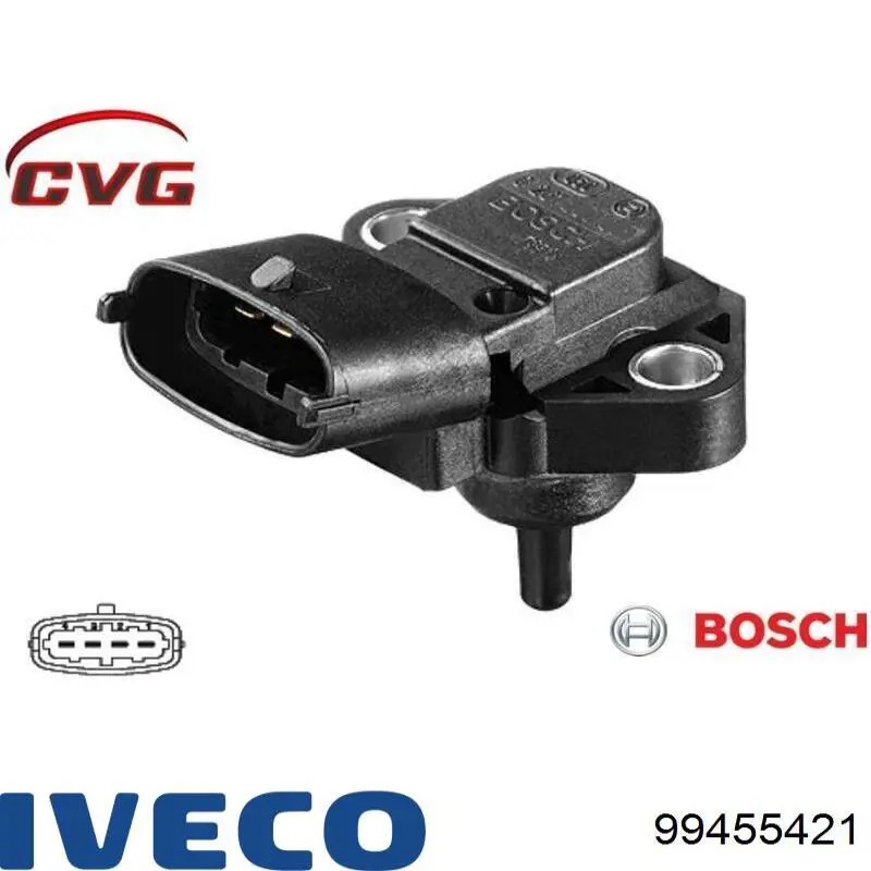 99455421 Iveco sensor de presion de carga (inyeccion de aire turbina)