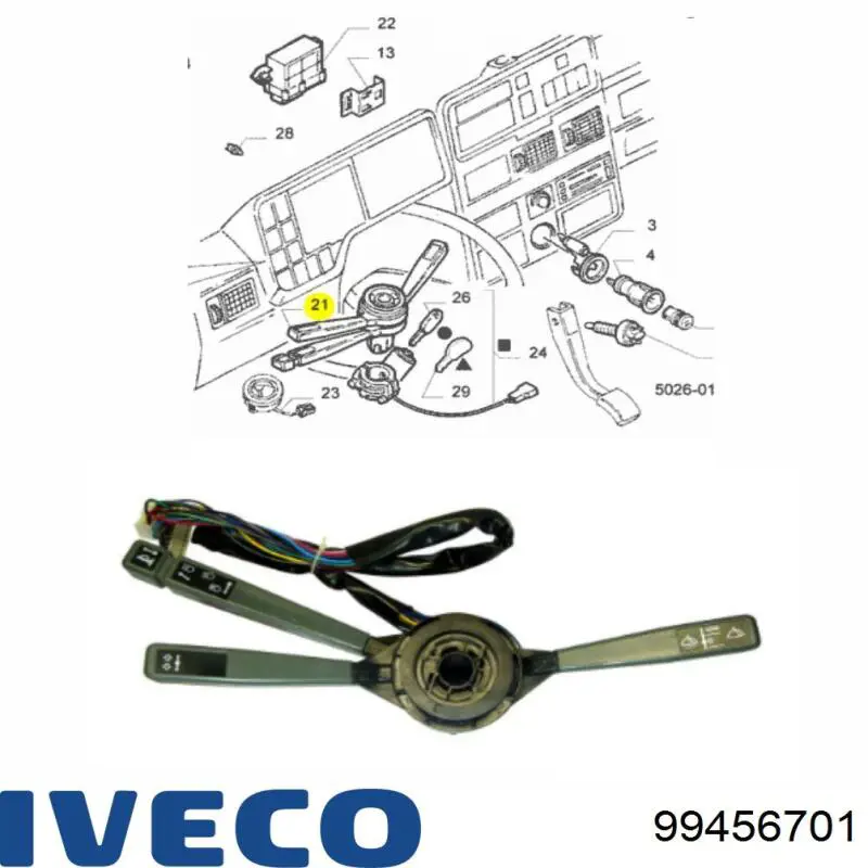 Conmutador columna dirección 99456701 Iveco