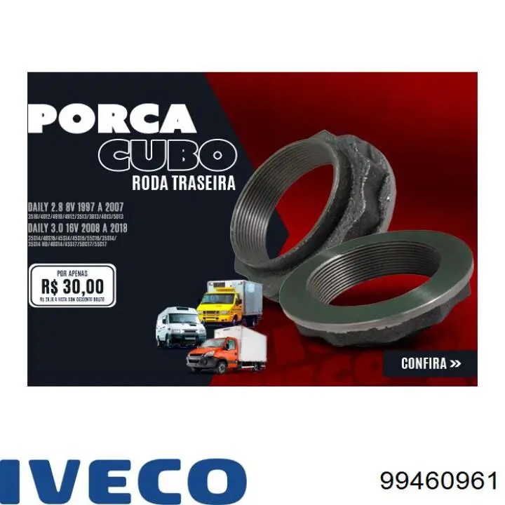 Tobera de inyector diésel 99460961 Iveco