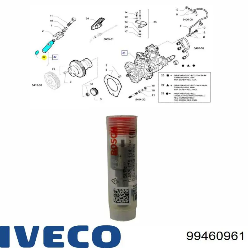 Tobera de inyector diésel Iveco 99460961 precio, desde 55,93 EUR