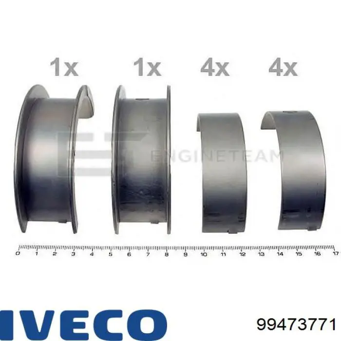 Juego de cojinetes de cigüeñal, estándar, STD 99473771 Iveco