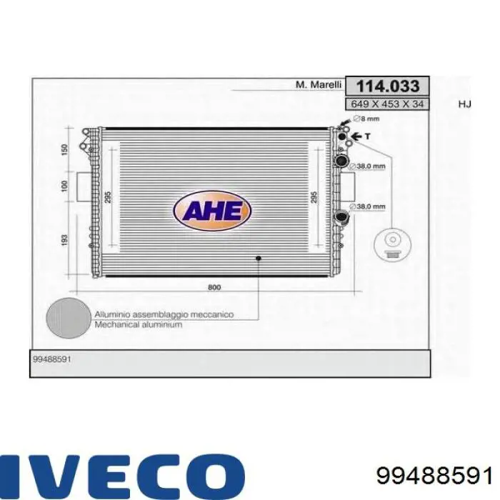 99488591 Iveco radiador refrigeración del motor