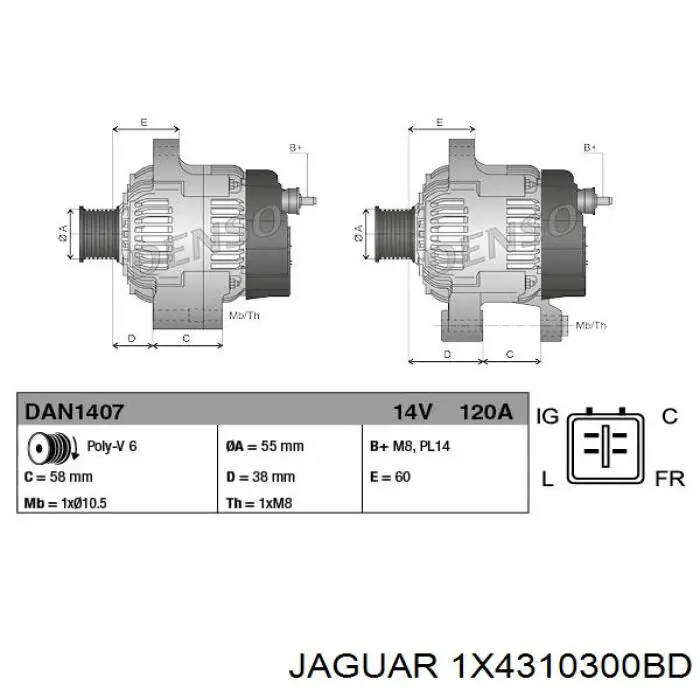 Comprar 1X4310300BD Jaguar Dynamo