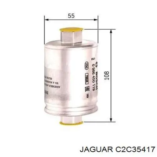 C2C35417 Jaguar Filtro de gasolina