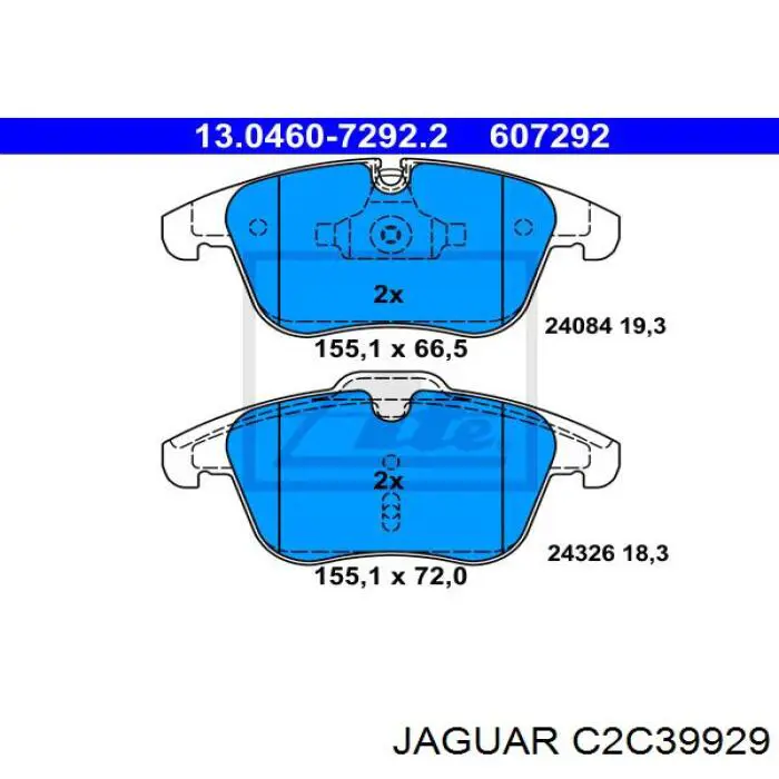 C2C39929 Jaguar Pastillas delanteras