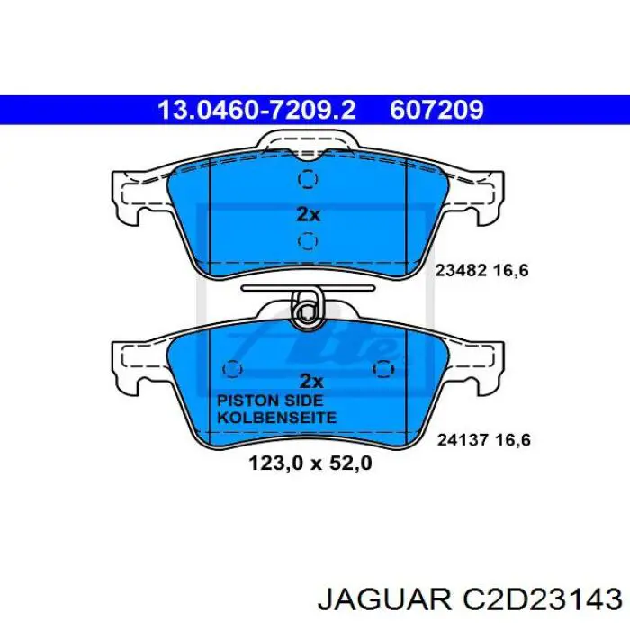 C2D23143 Jaguar pastillas de freno traseras