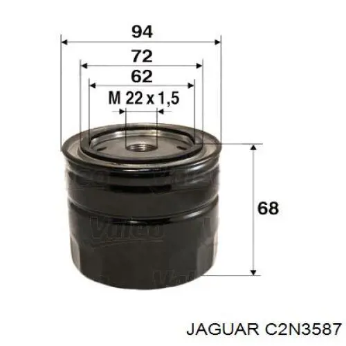 C2N3587 Jaguar filtro de aceite