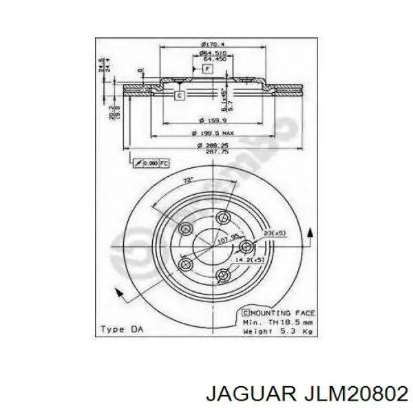 Comprar JLM20802 Jaguar Disco de freno trasero