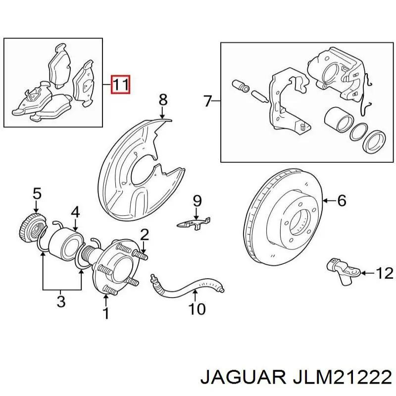 JLM21222 Jaguar pastillas de freno delanteras