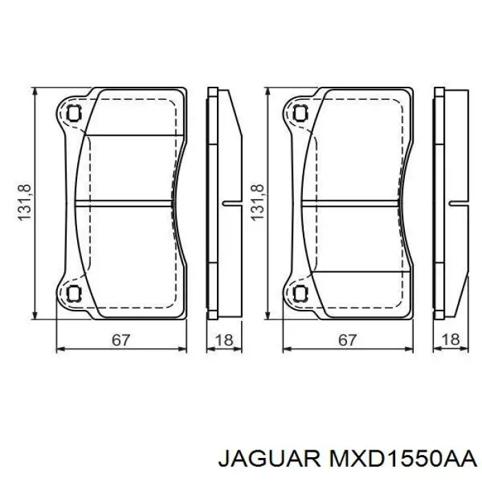 MXD1550AA Jaguar pastillas de freno delanteras