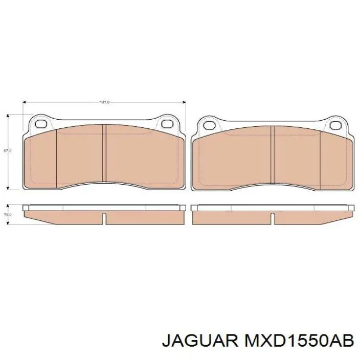 MXD1550AB Jaguar pastillas de freno delanteras