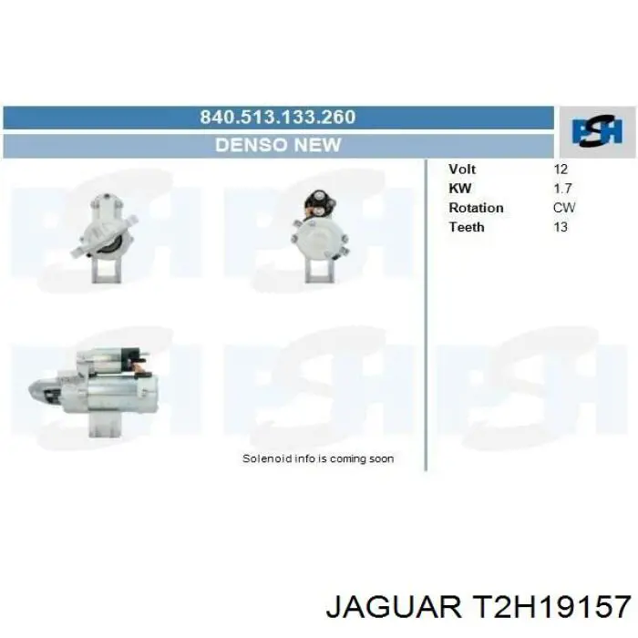T2H19157 Jaguar motor de arranque