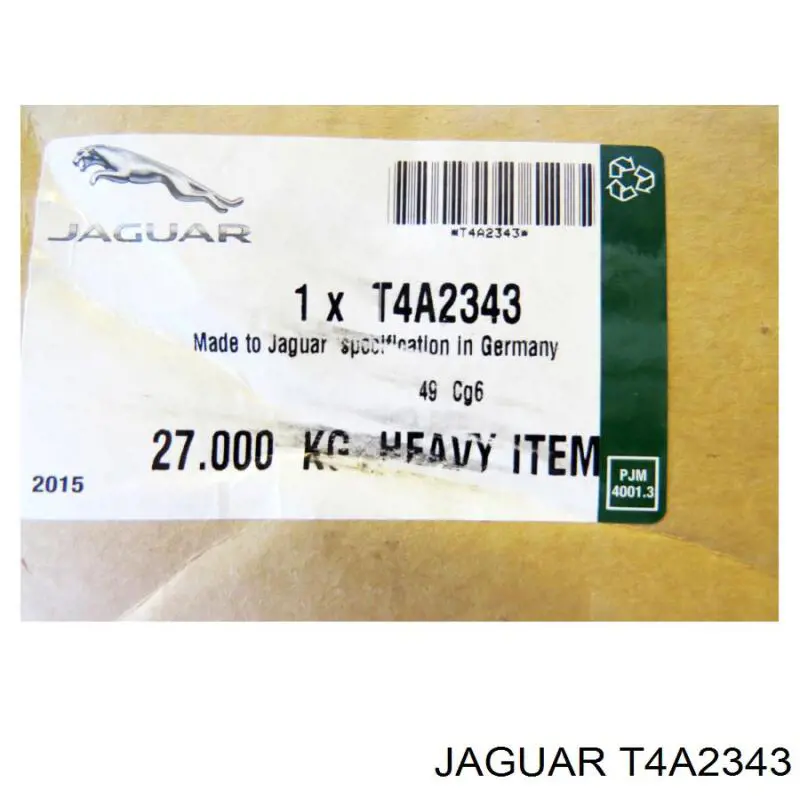 T4A2343 Jaguar disco de freno delantero