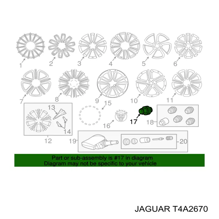 Comprar T4A2670 Jaguar Tuerca de neumático