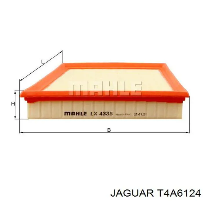 T4A6124 Jaguar Filtro de aire de motor
