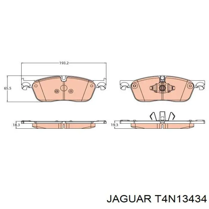 T4N13434 Jaguar pastillas de freno delanteras