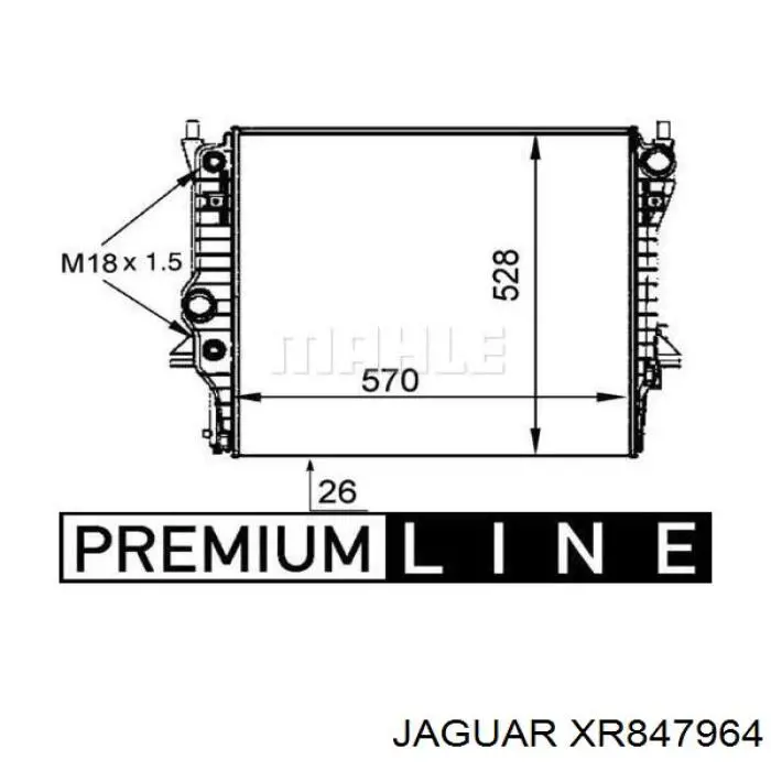 XR847964 Jaguar radiador refrigeración del motor