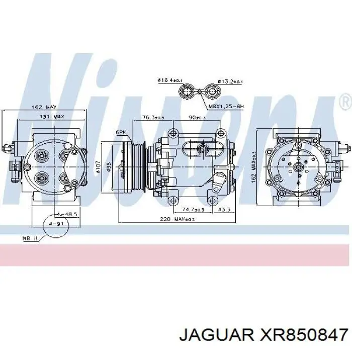 XR850847 Jaguar compresor de aire acondicionado