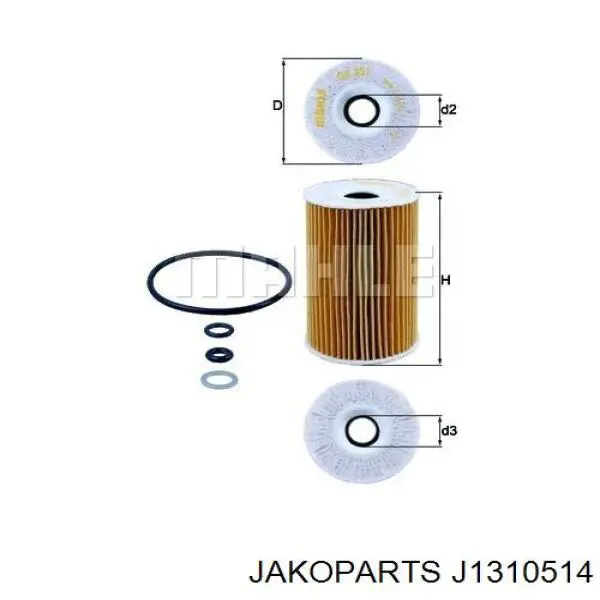 Filtro de aceite J1310514 Jakoparts