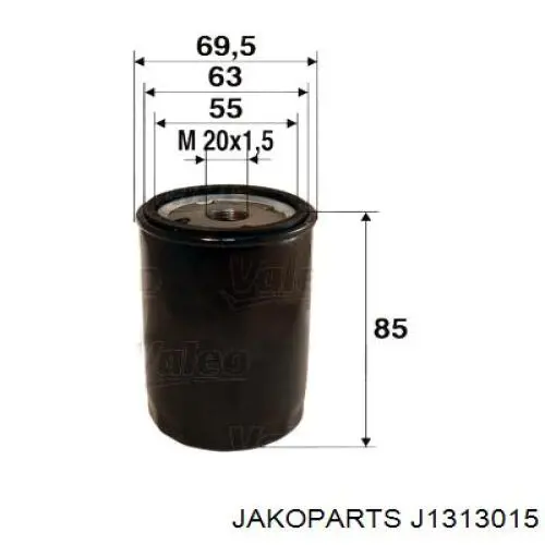 J1313015 Jakoparts filtro de aceite