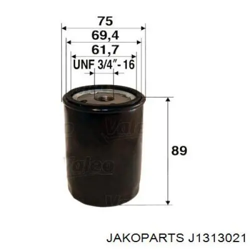 Comprar J1313021 Jakoparts Filtros de aceite