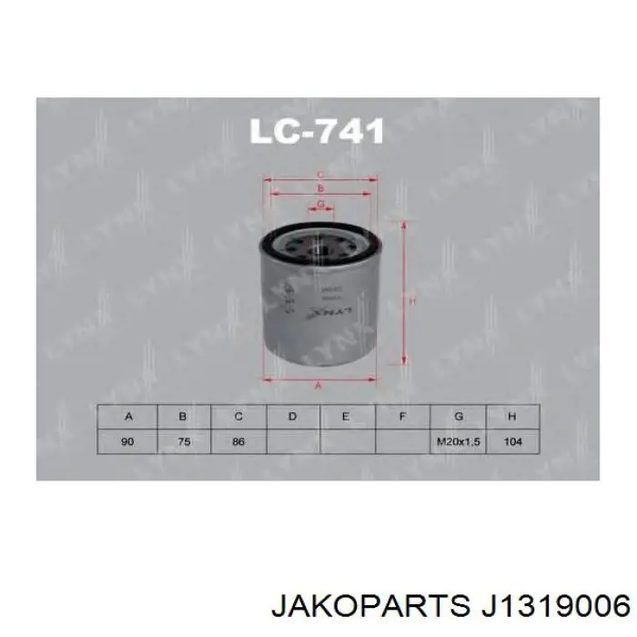 Filtro de aceite J1319006 Jakoparts