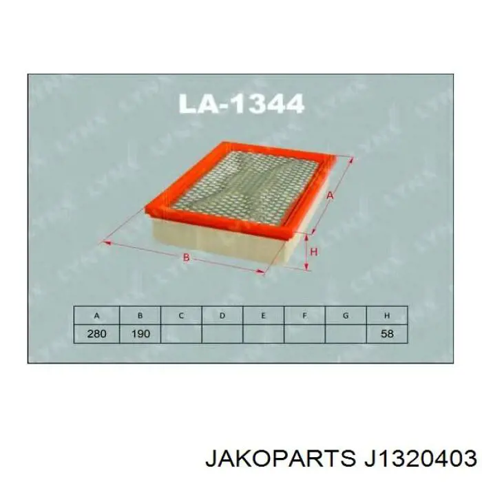 El filtro de aire Jakoparts J1320403 precio, desde 11,30 EUR