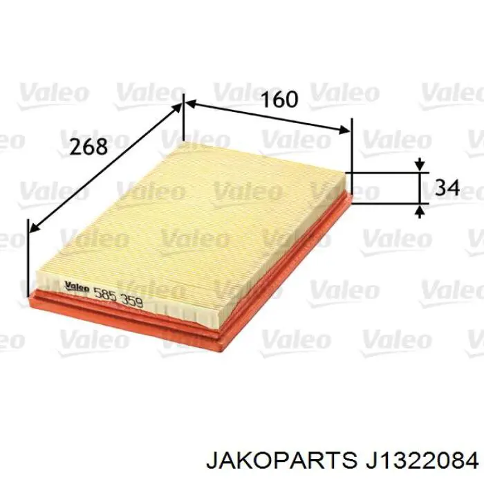 J1322084 Jakoparts filtro de aire