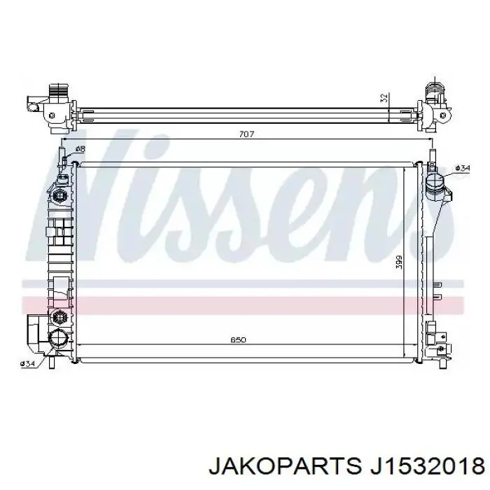 J1532018 Jakoparts termostato, refrigerante