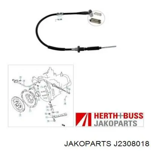 J2308018 Jakoparts cable de embrague