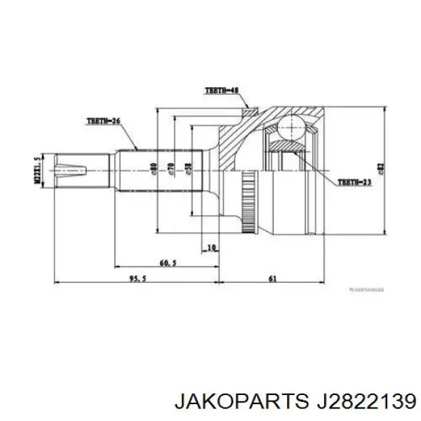 Junta homocinética exterior delantera Toyota Corolla E12