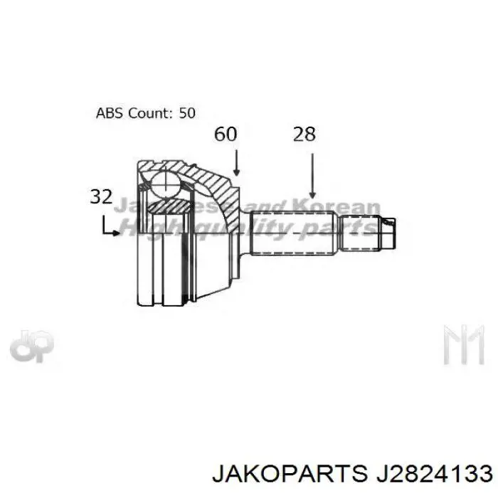 Junta homocinética exterior delantera Jakoparts J2824133 precio, desde 35,51 EUR