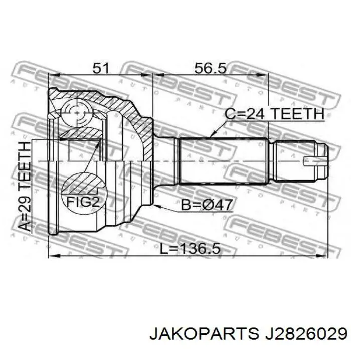 Junta homocinética exterior delantera Denckermann C120506 precio, desde 37,83 EUR